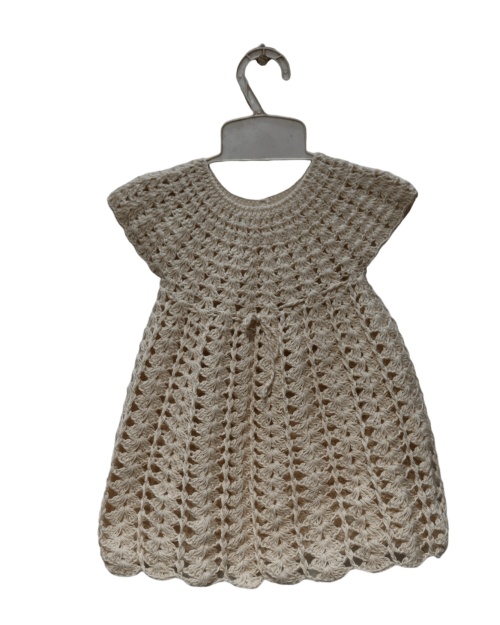 Vestido hilaza crochet para bebe natural