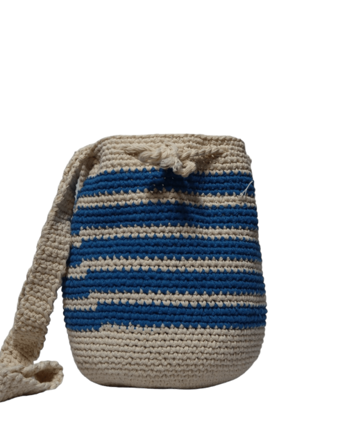 Bolso de hilaza azul